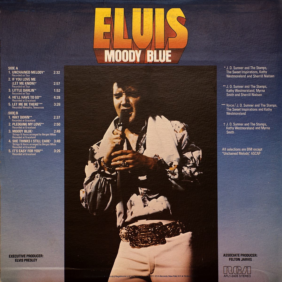 Elvis Presley  Moody Blue : LP Back